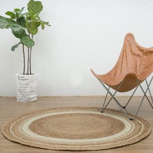 Tapis Rond Jute à Motif