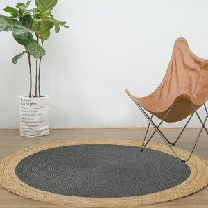 Tapis Rond Jute Noir