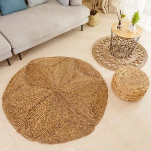 Tapis Rond Jute Design Atypique