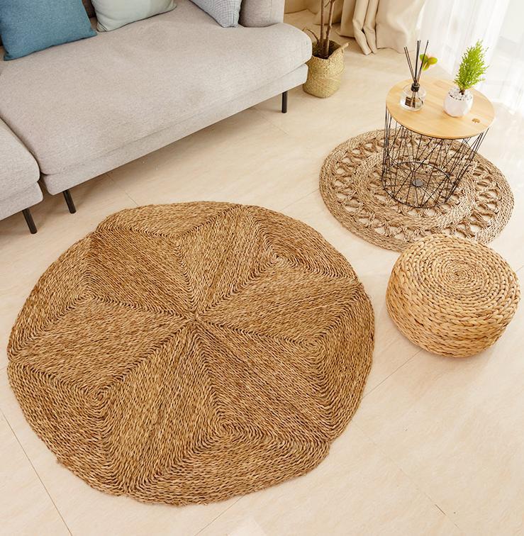 Tapis Rond Jute Design Atypique