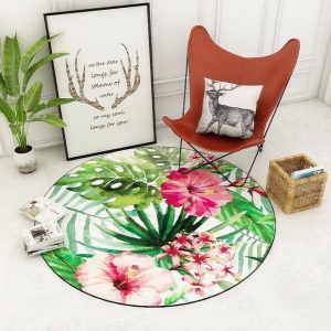 Tapis Rond Fleurs de Clarté