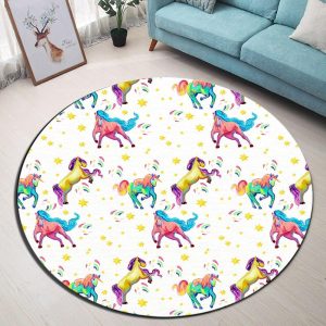 Tapis Rond Licorne Enfant