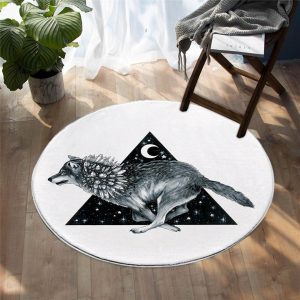 Tapis Rond Loup et Lune