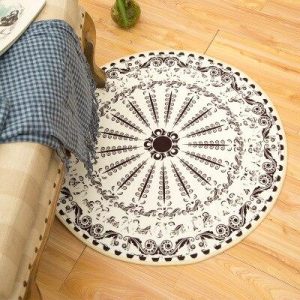Tapis Rond Mandala Beige