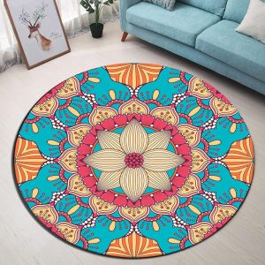 Tapis Rond Mandala Coloré
