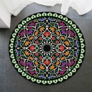 Tapis Rond Mandala Couleur Printemps