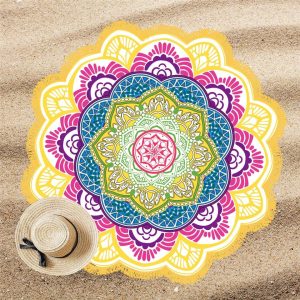 Tapis Rond Méditation Jaune