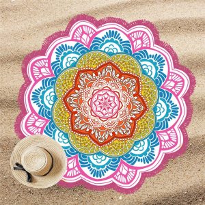 Tapis Rond Méditation Rose