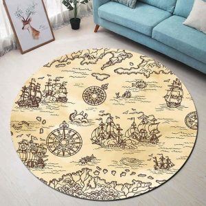 Tapis Rond Motif Bateau