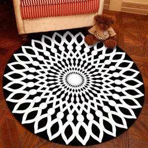 Tapis Rond Motif Géométrique