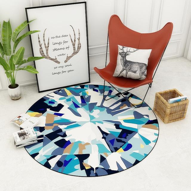 Tapis Rond Multicolore Pas Cher