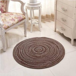 Tapis Rond Naturel Marron