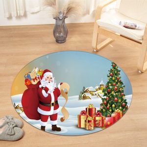 Tapis Rond Cadeaux Du Père Noël