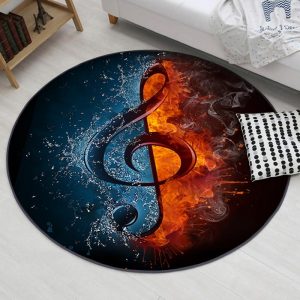 Tapis Rond Note de Musique