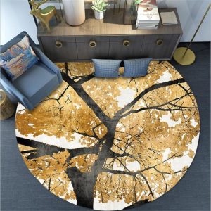 Tapis Rond Ocre