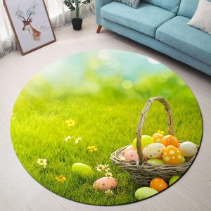 Tapis Rond Oeufs De Pâques