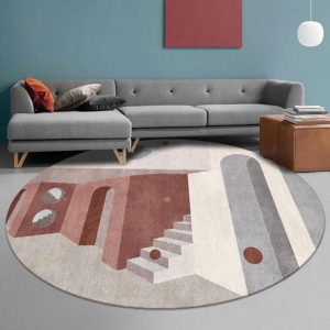 Tapis Rond Oeuvre D'Art