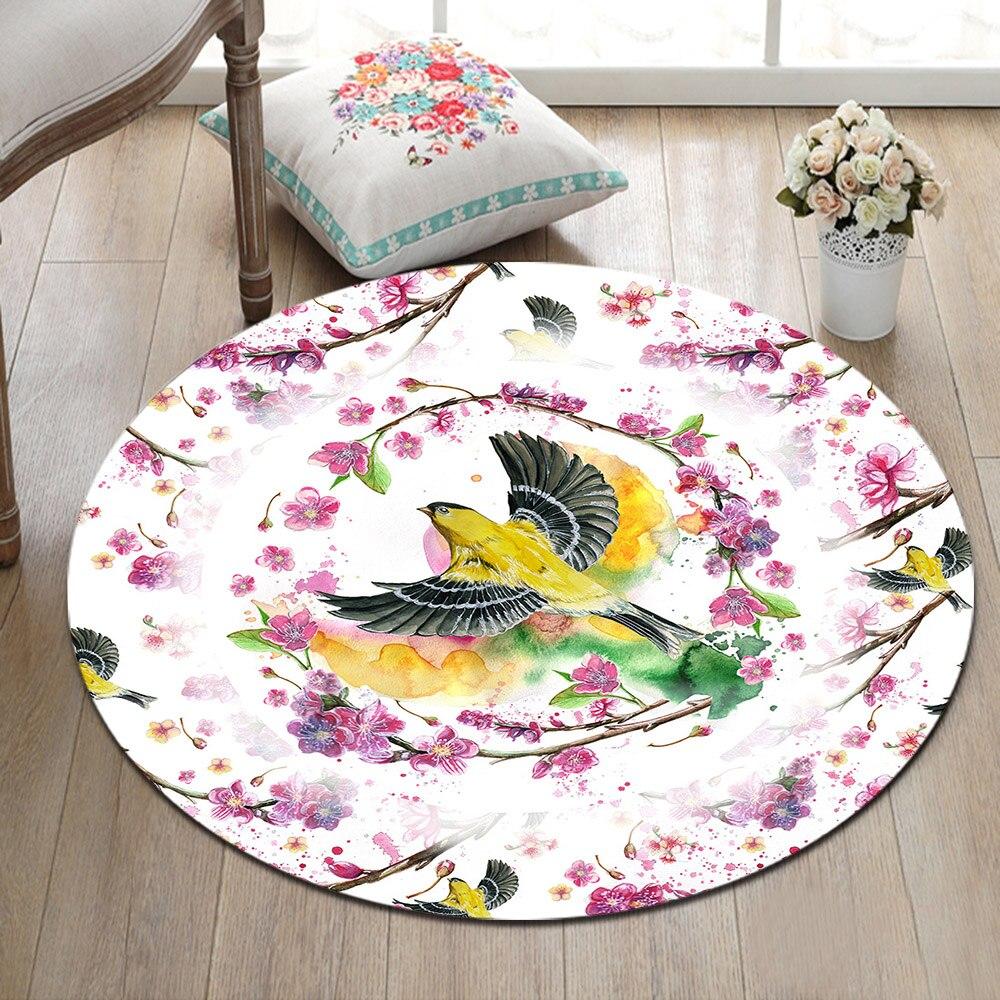 Tapis Rond Oiseau