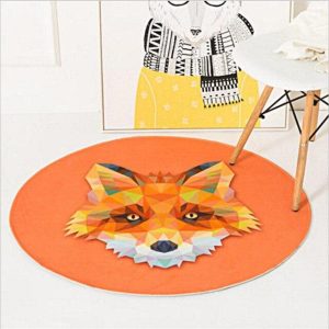 Tapis Rond Renard Orange