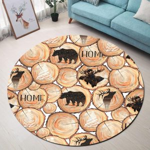 Tapis Rond Ours Et Cerf