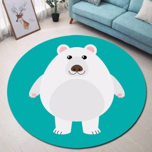 Tapis Rond Ours Polaire