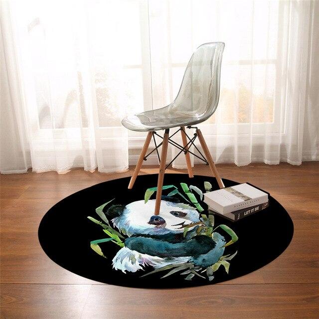 Tapis Rond Panda Sauvage