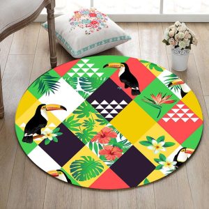 Tapis Rond Perroquet