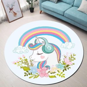 Tapis Rond Petite Fille