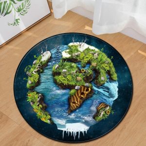 Tapis Rond Planète Terre