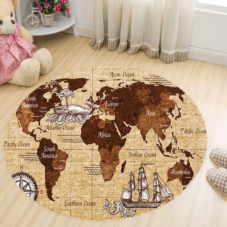 Tapis Rond Planisphère