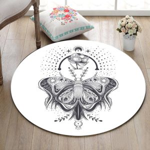 Tapis Rond Papillion gracieux