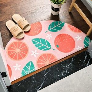 Tapis Rond Porte D'Entrée Pamplemousse