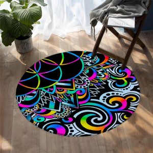 Tapis Rond Psychédélique