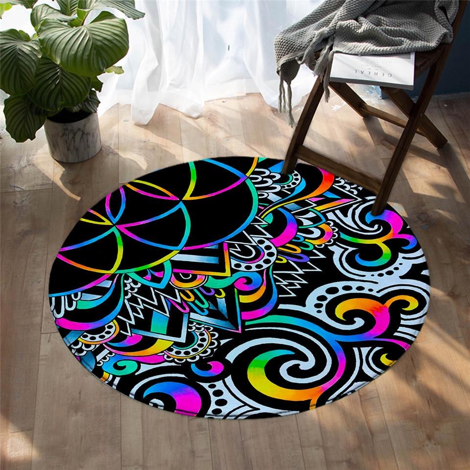 Tapis Rond Psychédélique