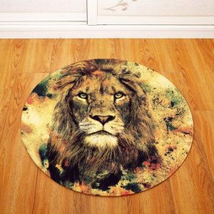 Tapis Rond Roi De La Savane