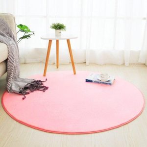 Tapis Rond Rose Bonbon