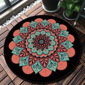 Tapis Rond Mandala Typique