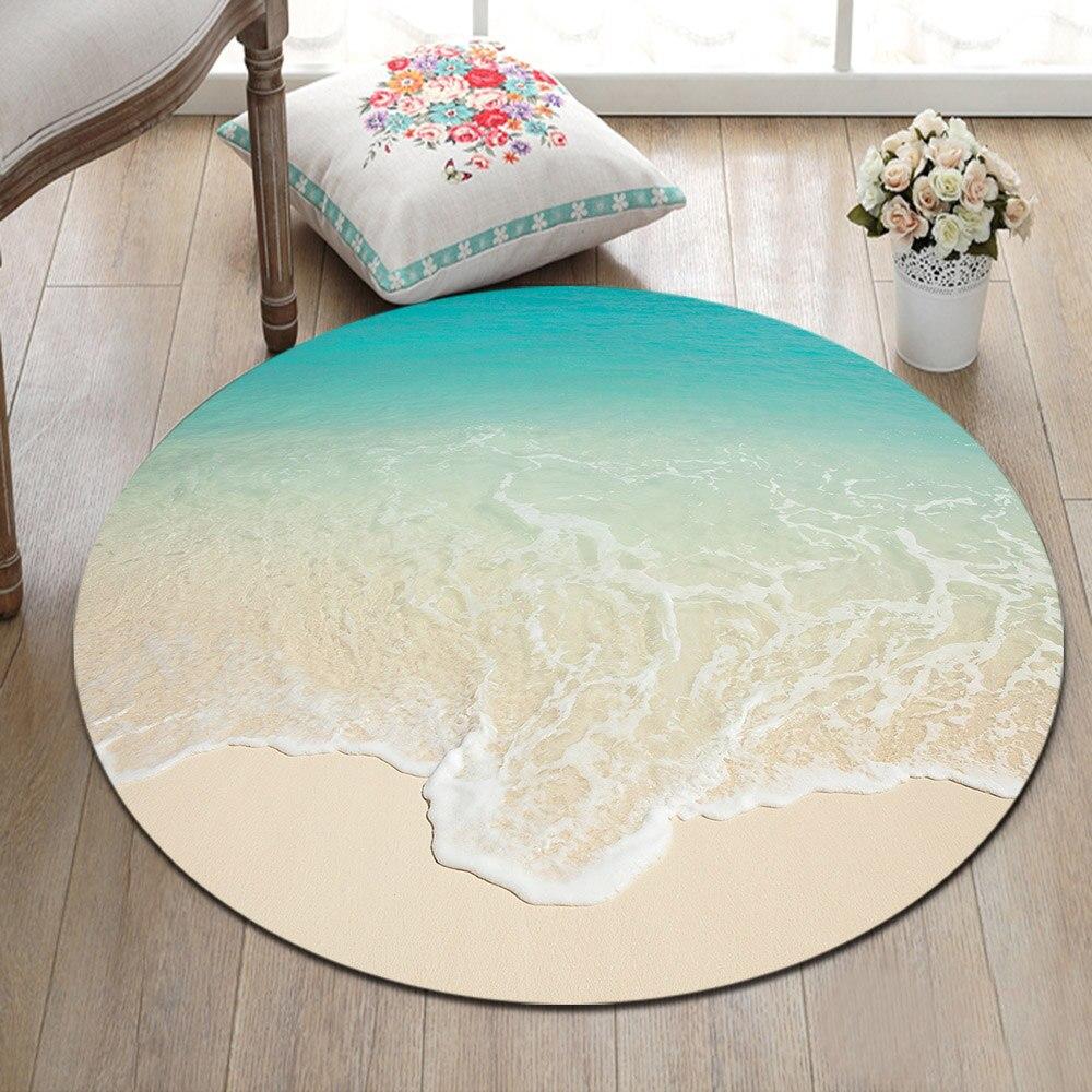 Tapis Rond Sable Blanc