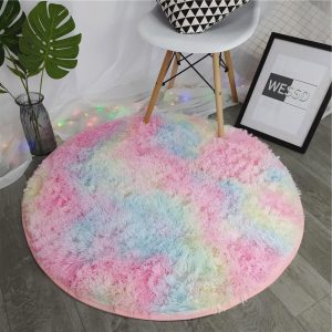 Tapis Rond Shaggy Multicolore