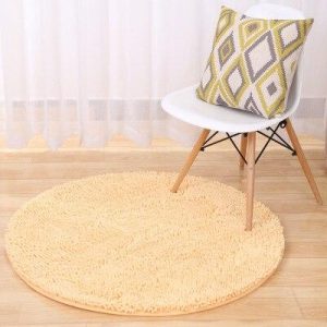 Tapis Rond Shaggy Beige