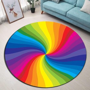 Tapis Rond Spirale Multicolore