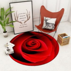 Tapis Rond Rose Luxueuse