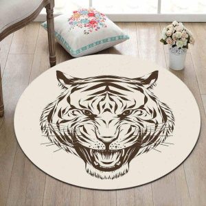 Tapis Rond Tête De Tigre