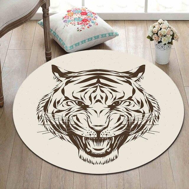 Tapis Rond Tête De Tigre