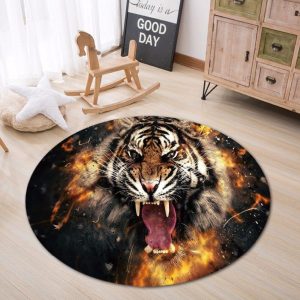 Tapis Rond Tigre Sauvage