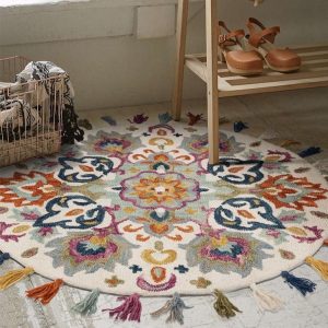 Tapis Rond Tissé À Plat