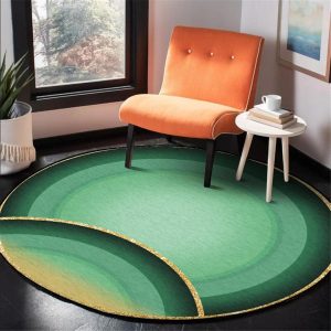Tapis Rond Vert D'Eau