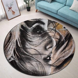 Tapis Rond Visage De Femme