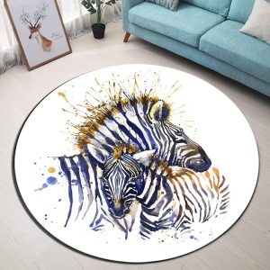 Tapis Rond Zèbre