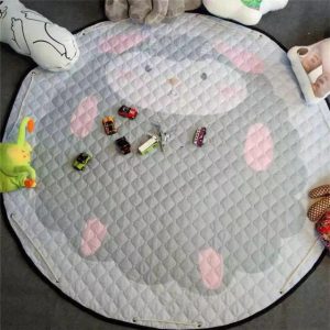 Tapis Rond Rose Et Gris